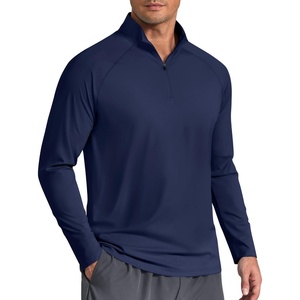 image:imageCOOFANDY Mens Quarter Zip Pullover Athletic Shirts Long Sleeve Lightweight 14 Zip Mock Neck Running Golf Gym ShirtNavy Blue