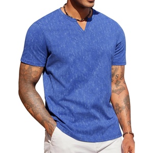 image:imageCOOFANDY Mens T Shirts V Neck 100 Cotton Short Sleeve Casual Summer Vintage Tee ShirtBlue