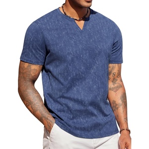 image:imageCOOFANDY Mens T Shirts V Neck 100 Cotton Short Sleeve Casual Summer Vintage Tee ShirtNavy Blue
