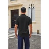 image:imageCOOFANDY Men Button Down Shirt Short Sleeve Casual Shirts Printed Dress Shirt with PocketAblack