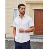 image:imageCOOFANDY Men Button Down Shirt Short Sleeve Casual Shirts Printed Dress Shirt with PocketAwhite