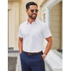 image:imageCOOFANDY Men Button Down Shirt Short Sleeve Casual Shirts Printed Dress Shirt with PocketAwhite