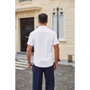 image:imageCOOFANDY Men Button Down Shirt Short Sleeve Casual Shirts Printed Dress Shirt with PocketAwhite