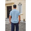 image:imageCOOFANDY Men Button Down Shirt Short Sleeve Casual Shirts Printed Dress Shirt with PocketBlue