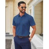 image:imageCOOFANDY Men Button Down Shirt Short Sleeve Casual Shirts Printed Dress Shirt with PocketBlue White Star