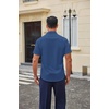 image:imageCOOFANDY Men Button Down Shirt Short Sleeve Casual Shirts Printed Dress Shirt with PocketBlue White Star