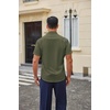 image:imageCOOFANDY Men Button Down Shirt Short Sleeve Casual Shirts Printed Dress Shirt with PocketDark Army Green