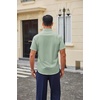image:imageCOOFANDY Men Button Down Shirt Short Sleeve Casual Shirts Printed Dress Shirt with PocketLight Greenflower