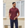 image:imageCOOFANDY Men Button Down Shirt Short Sleeve Casual Shirts Printed Dress Shirt with PocketWine Redpolka Dots