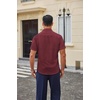 image:imageCOOFANDY Men Button Down Shirt Short Sleeve Casual Shirts Printed Dress Shirt with PocketWine Redpolka Dots