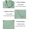 image:imageCOOFANDY Men Short Sleeve Button Down Shirts Summer Linen Textured Shirt Casual Beach Tops with Pocket01sage Green