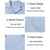 image:imageCOOFANDY Men Short Sleeve Button Down Shirts Summer Linen Textured Shirt Casual Beach Tops with Pocket02light Blue