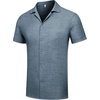 image:imageCOOFANDY Men Short Sleeve Button Down Shirts Summer Linen Textured Shirt Casual Beach Tops with PocketDark Blue