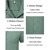 image:imageCOOFANDY Men Short Sleeve Button Down Shirts Summer Linen Textured Shirt Casual Beach Tops with PocketGrey Green
