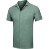 image:imageCOOFANDY Men Short Sleeve Button Down Shirts Summer Linen Textured Shirt Casual Beach Tops with PocketGrey Green