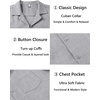image:imageCOOFANDY Men Short Sleeve Button Down Shirts Summer Linen Textured Shirt Casual Beach Tops with PocketLight Gray