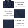 image:imageCOOFANDY Men Short Sleeve Button Down Shirts Summer Linen Textured Shirt Casual Beach Tops with PocketNavy Blue