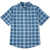image:imageCOOFANDY Mens Big and Tall Shirts Short Sleeve Casual Button Down Plaid Shirt Wrinkle Free Dress Shirt with PocketGrey Bluewhite