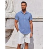image:imageCOOFANDY Mens Button Down Shirt Short Sleeve Casual Shirt for Men Summer Business Casual Dress ShirtGw511