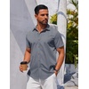 image:imageCOOFANDY Mens Button Down Shirt Short Sleeve Casual Shirt for Men Summer Business Casual Dress ShirtJh186