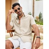 image:imageCOOFANDY Mens Button Down Shirt Short Sleeve Cotton Casual Summer Shirts Beach Vacation Linen Shirts for MenBeige