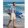image:imageCOOFANDY Mens Button Down Shirt Short Sleeve Cotton Casual Summer Shirts Beach Vacation Linen Shirts for MenLight Blue
