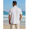 image:imageCOOFANDY Mens Button Down Shirt Short Sleeve Cotton Casual Summer Shirts Beach Vacation Linen Shirts for MenWhite