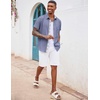 image:imageCOOFANDY Mens Button Down Shirts Short Sleeve Casual Summer Beach Vacation Wedding Shirt with PocketBlue Grey