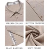 image:imageCOOFANDY Mens Button Down Shirts Short Sleeve Casual Summer Beach Vacation Wedding Shirt with PocketKhaki  Light Brown Plaid