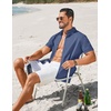 image:imageCOOFANDY Mens Button Down Short Sleeve Linen Shirt Casual Summer Beach Vacation ShirtsNavy Blue