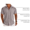 image:imageCOOFANDY Mens Button Down Short Sleeve Shirt Casual Beach Linen Shirts Wedding Summer Vacation ShirtStone