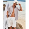 image:imageCOOFANDY Mens Button Down Short Sleeve Shirt Casual Beach Linen Shirts Wedding Summer Vacation ShirtStone