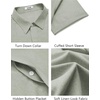 image:imageCOOFANDY Mens Button Down Short Sleeve Shirts Casual Summer Vacation Shirts Linen Beach Wedding ShirtAsage Green