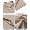 image:imageCOOFANDY Mens Button Down Short Sleeve Shirts Casual Summer Vacation Shirts Linen Beach Wedding ShirtChampagne