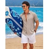 image:imageCOOFANDY Mens Button Down Short Sleeve Shirts Casual Summer Vacation Shirts Linen Beach Wedding ShirtChampagne