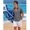 image:imageCOOFANDY Mens Button Down Short Sleeve Shirts Casual Summer Vacation Shirts Linen Beach Wedding ShirtDark Grey