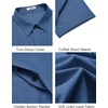 image:imageCOOFANDY Mens Button Down Short Sleeve Shirts Casual Summer Vacation Shirts Linen Beach Wedding ShirtDenim Blue