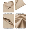image:imageCOOFANDY Mens Button Down Short Sleeve Shirts Casual Summer Vacation Shirts Linen Beach Wedding ShirtKhaki
