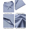 image:imageCOOFANDY Mens Button Down Short Sleeve Shirts Casual Summer Vacation Shirts Linen Beach Wedding ShirtLight Denim Blue