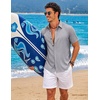 image:imageCOOFANDY Mens Button Down Short Sleeve Shirts Casual Summer Vacation Shirts Linen Beach Wedding ShirtLight Grey