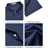 image:imageCOOFANDY Mens Button Down Short Sleeve Shirts Casual Summer Vacation Shirts Linen Beach Wedding ShirtNavy Blue