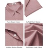image:imageCOOFANDY Mens Button Down Short Sleeve Shirts Casual Summer Vacation Shirts Linen Beach Wedding ShirtPink