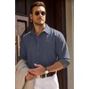 image:imageCOOFANDY Mens Casual Button Down Shirts Long Sleeve Fall Shirt Untucked Dress Shirts for Men01navy Blue