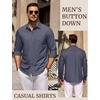 image:imageCOOFANDY Mens Casual Button Down Shirts Long Sleeve Fall Shirt Untucked Dress Shirts for Men01navy Blue