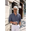 image:imageCOOFANDY Mens Casual Button Down Shirts Long Sleeve Fall Shirt Untucked Dress Shirts for Men01navy Blue