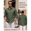 image:imageCOOFANDY Mens Casual Button Down Shirts Long Sleeve Fall Shirt Untucked Dress Shirts for MenArmy Green