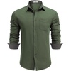 image:imageCOOFANDY Mens Casual Button Down Shirts Long Sleeve Fall Shirt Untucked Dress Shirts for MenArmy Green
