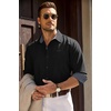 image:imageCOOFANDY Mens Casual Button Down Shirts Long Sleeve Fall Shirt Untucked Dress Shirts for MenBlack