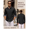 image:imageCOOFANDY Mens Casual Button Down Shirts Long Sleeve Fall Shirt Untucked Dress Shirts for MenBlack