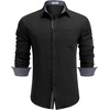 image:imageCOOFANDY Mens Casual Button Down Shirts Long Sleeve Fall Shirt Untucked Dress Shirts for MenBlack